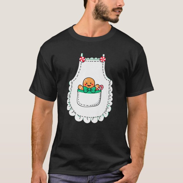 Camiseta Mrs Santa Claus Apron Gingerbread Candy Cane Chris (Frente)