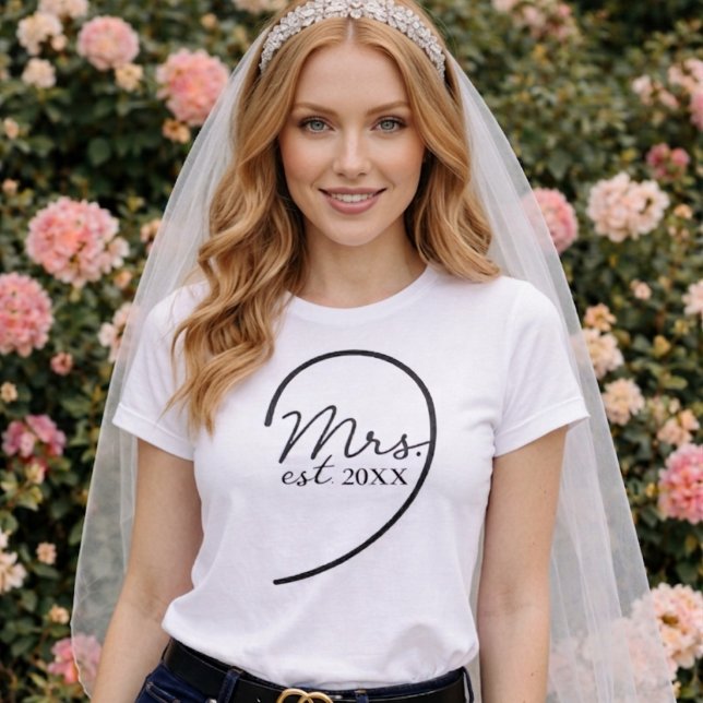 Camiseta Mrs. Wifey Honeymoon Just Married Wedding (Criador carregado)
