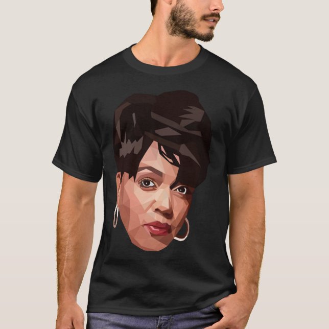 Camiseta Ms Anita Baker low poly 2d art Classic T-Shirt (Frente)