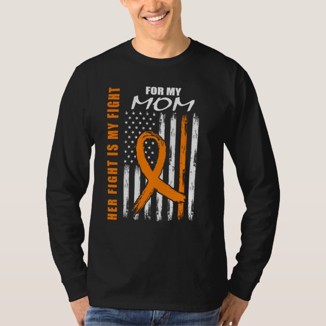 Camiseta MS Family Fight Mom Multiple Sclerosis American Fl (Frente)
