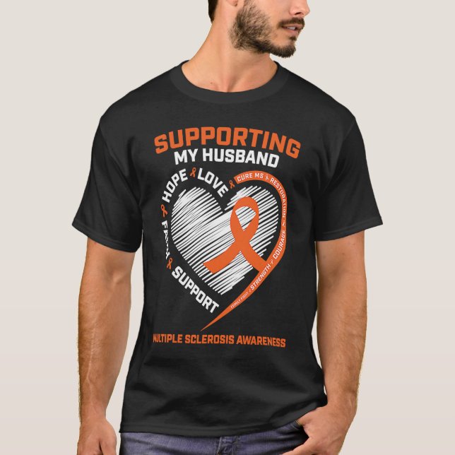 Camiseta MS Husband Múltipla Esclerose Esposa MS Consciênci (Frente)