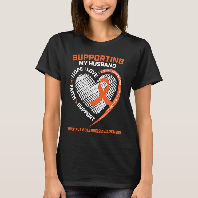 Camiseta MS  Husband Multiple Sclerosis  Wife MS Awareness (Frente)