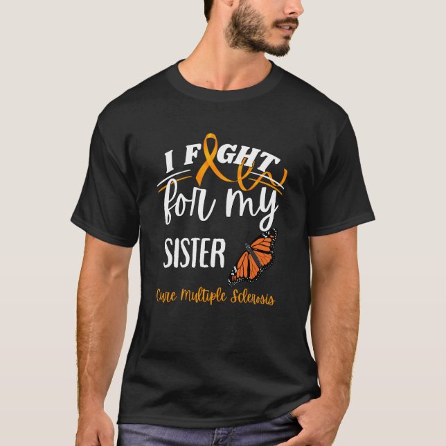 Camiseta MS Multiple Sclerosis Awareness Cure MS Butterfly  (Frente)