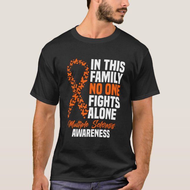 Camiseta Ms Multiple Sclerosis Awareness Orange Ribbon (Frente)