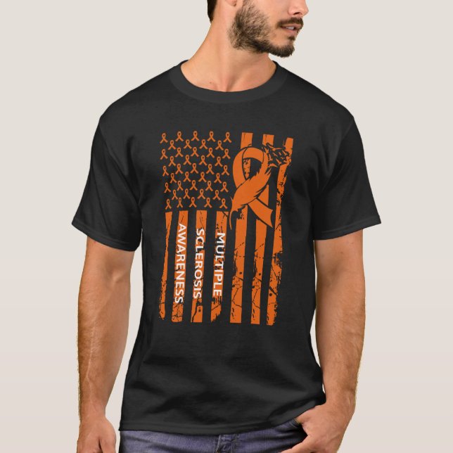 Camiseta MS Warrior Multiple Sclerosis Awareness Ribbon USA (Frente)