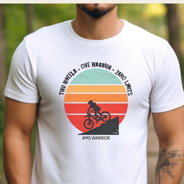 Camiseta MS warrior, presente de amante de bicicleta com es (Criador carregado)