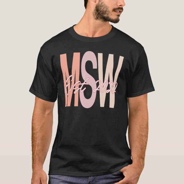 Camiseta Msw 2022 Graduação Trabalho Social Graduação Mestr (Frente)