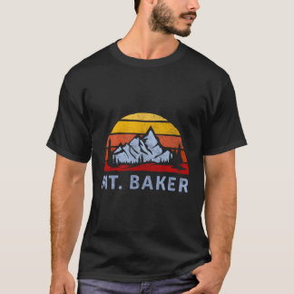 Camiseta Mt Baker Retro Mountain Sunset Design