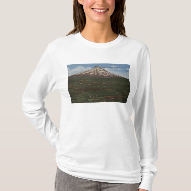 Camiseta Mt. Capa, Oregon - vista da montanha da capa 2 (Frente)