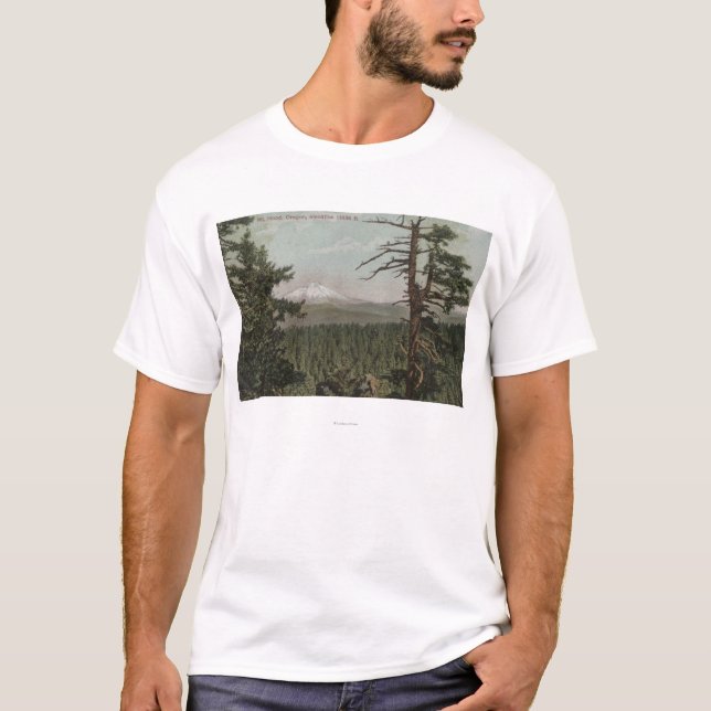 Camiseta Mt. Capa, Oregon - vista da montanha de distante (Frente)