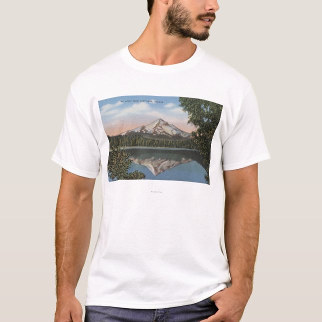 Camiseta Mt. Capa, Oregon - vista da montanha de perdido (Frente)