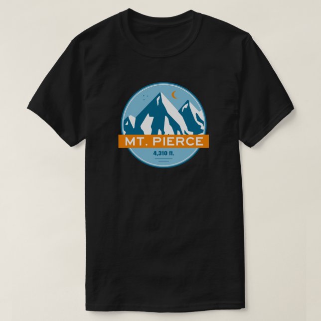 Camiseta Mt. Pierce New Hampshire Estrelas Lua (Frente do Design)