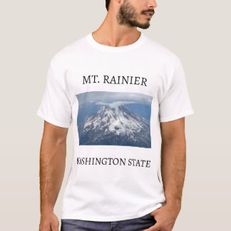 Camiseta MT. Rainier Aerial Foto com a Nuvem Stratus
