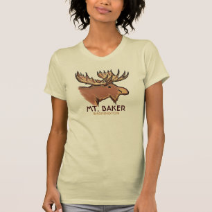 Camiseta Mt. T marrom das senhoras dos alces de Washington