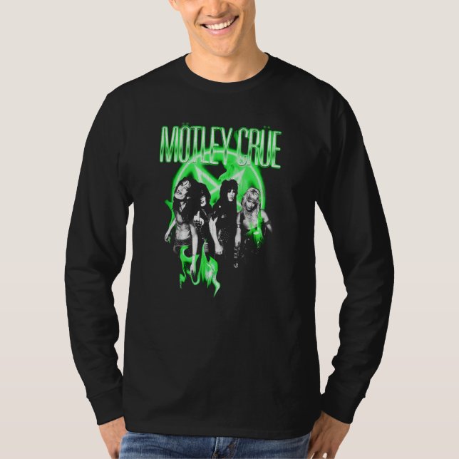 Camiseta Mtley Cre Neon Green Flames (Frente)
