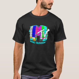 Camiseta MTV Distante Vintage Pop Art Rainbow Static Glit