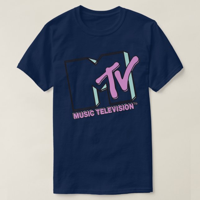 Camiseta MTV Music Retro Word Stack Frente & Trás (Frente do Design)