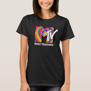 Camiseta MTV Music Spin Art Rainbow Fill Logo