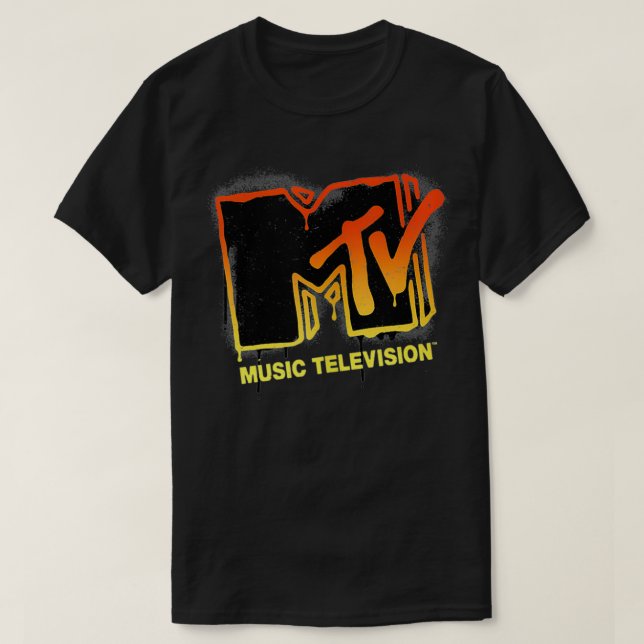 Camiseta MTV Spray Paint Dripe Logo Topo da MTV (Frente do Design)