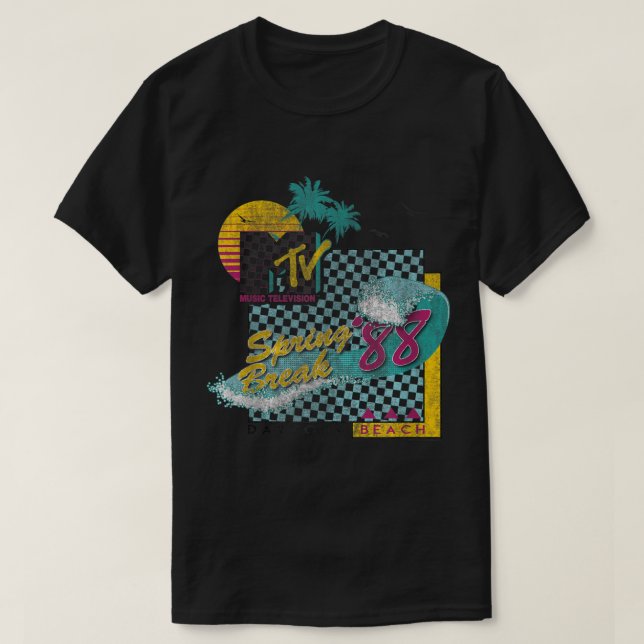 Camiseta MTV Spring Break 88 Vintage Surf Graphic  (Frente do Design)