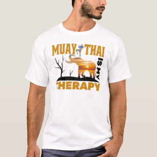 Camiseta Muay Thai É Minha Terapia, aspas de boxe