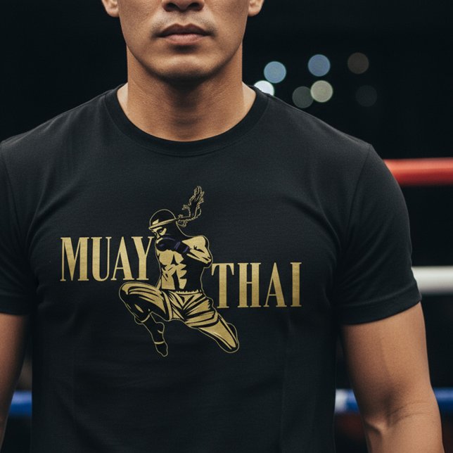 Camiseta Muay Thai Fighter – Golden Strike (Criador carregado)