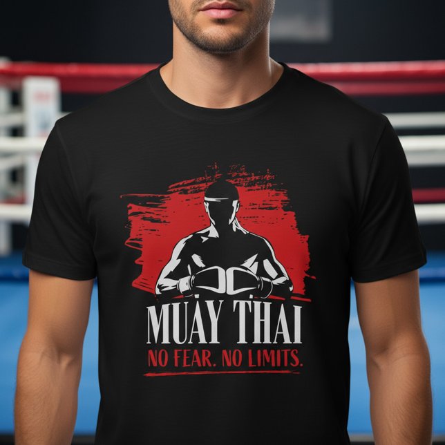 Camiseta Muay Thai Fighter – No Fear No Limits (Criador carregado)