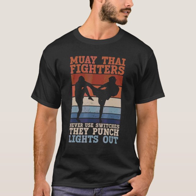Camiseta Muay Thai Fighters Nunca Usa Switches Que Pescam L (Frente)
