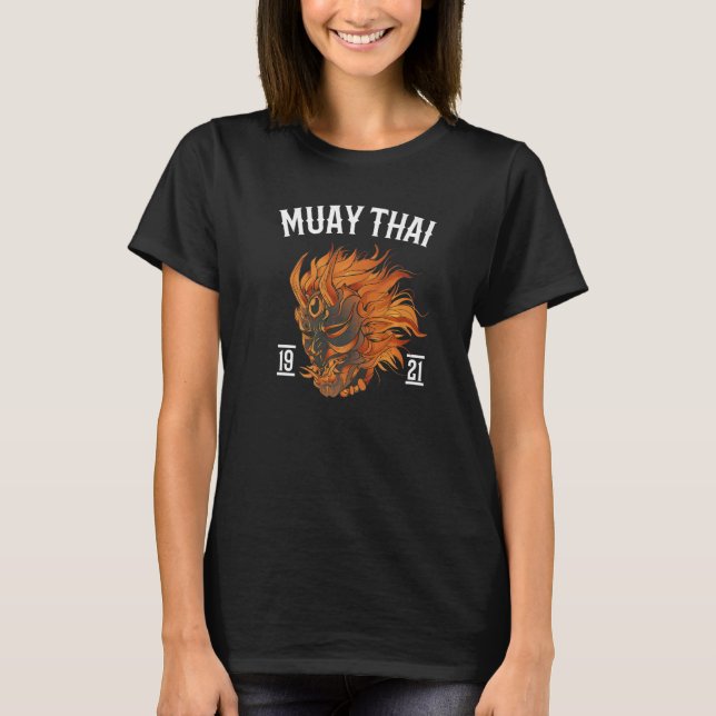 Camiseta Muay Thai Fighting Oni Mask Hannya Thai Boxing (Frente)