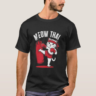 Camiseta Muay Thai Gato Engraçado Artes Marciais Meow Taila