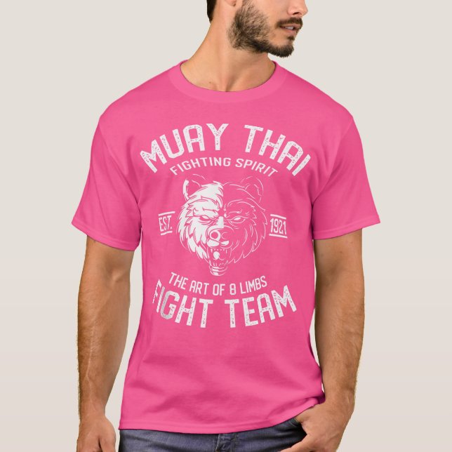 Camiseta Muay Thai Grizzly Fight Team Nak Muay Kickboxing (Frente)