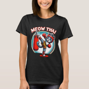 Camiseta Muay Thai Martial Art Tailandês Boxing Cat Meow Th