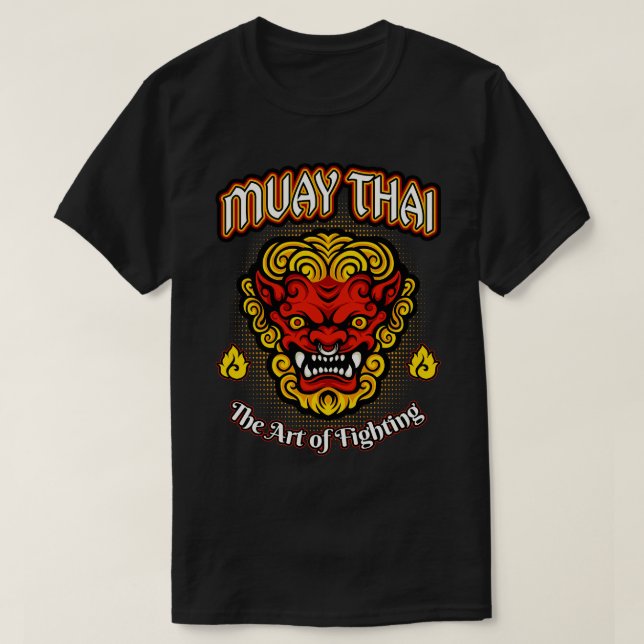 Camiseta Muay Thai Martial Arts Demon Fighter MMA (Frente do Design)