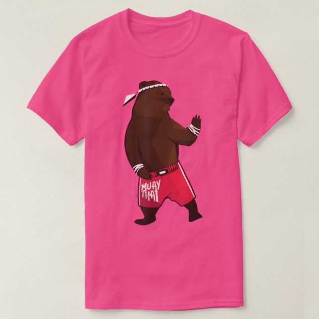 Camiseta Muay Thai Martial Arts Gifts Bear Luta 1504 (Frente do Design)