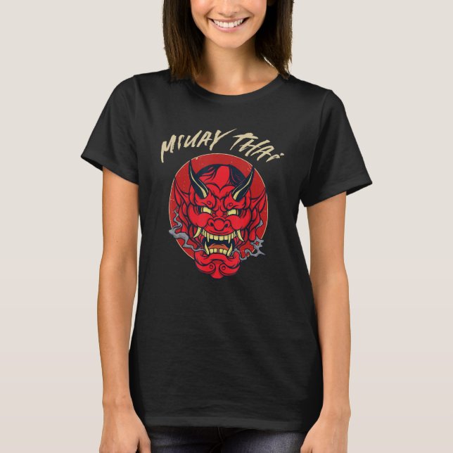 Camiseta Muay Thai Oni Demon Hannya Mask (Frente)