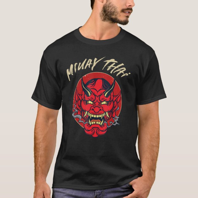 Camiseta Muay Thai Oni Demon Hannya Mask (Frente)