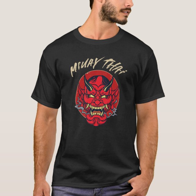 Camiseta Muay Thai Oni Demon Hannya Mask (Frente)