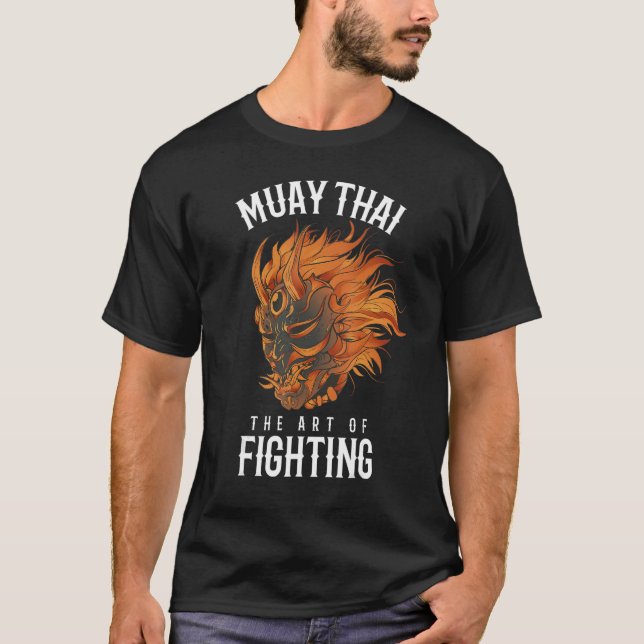 Camiseta Muay Thai Oni Fighter Thai Boxando Oni Mask Hannya (Frente)