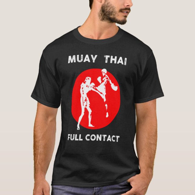 Camiseta Muay Thai  Retro Kickboxing Boxing (Frente)