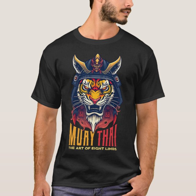 Camiseta Muay Thai Samurai Tiger Thai Boxic Gráfico (Frente)