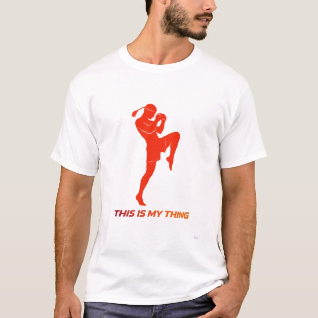 Camiseta Muay Thai Silhouette Action Lifestyle Design (Frente)