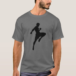 Camiseta Muay Thai Silhouette Boxando Artes Marciais Engra