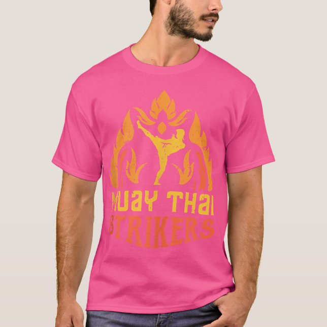 Camiseta Muay Thai Strikers Trabalho de arte Para Um Luto M (Frente)