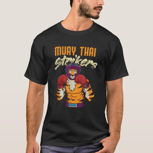 Camiseta Muay Thai Tiger Tailandês Boxing Tailândia Kickbox (Frente)