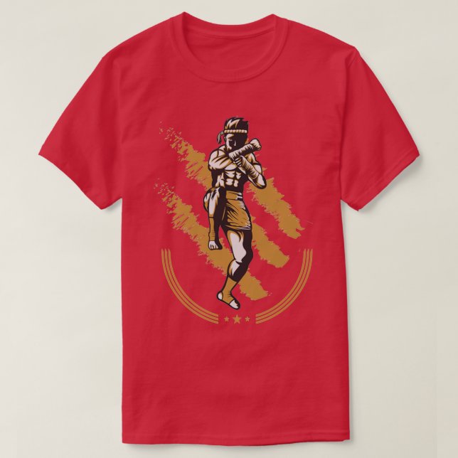Camiseta Muay Thai Warrior Thai Boxin Malhação G (Frente do Design)