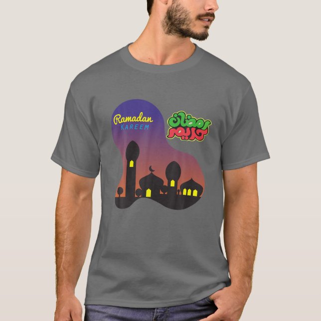 Camiseta Mubarak Ramadan Kareem T Feliz Dia de Festa Islâmi (Frente)