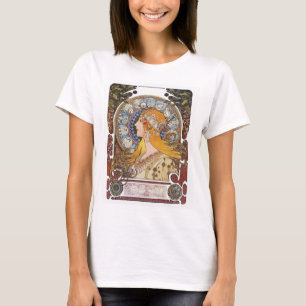 Camiseta Mucha Art Nouveau T-Shirt - Zodiac - La Plume