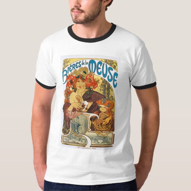 Camiseta Mucha - Bieres de la Meuse (Cerveja da Musa) (Frente)