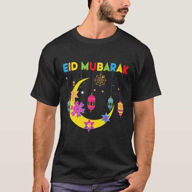 Camiseta Muçulmanos Ramadan Kareem Celebração de Eid Mubara (Frente)