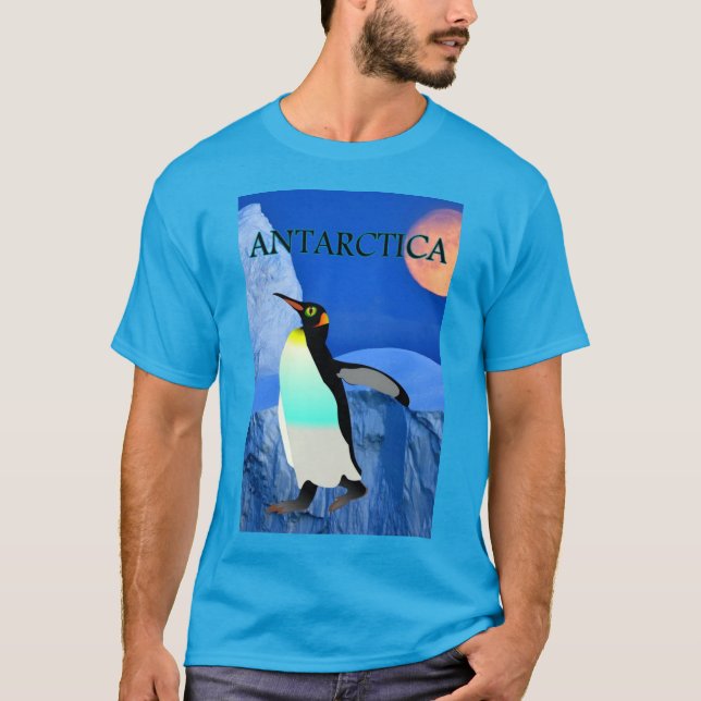 Camiseta Mudança Climática Glaciação Antártica Pinguim Pais (Frente)